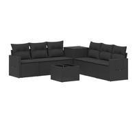 vidaXL Ensemble de Canapés 8 pc Noir Rattan synthétique et Acier
