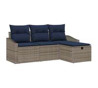 vidaXL Ensemble de Canapés avec Coussin 3 pcs polyrotin, Canapé modulaire d'extérieur, pour Jardin et terrasse, Design léger, résistant aux UV, Style tissé