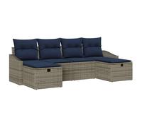 vidaXL Ensemble de Canapés avec Coussin 5 pcs polyrotin, Salon de Jardin et terrasse, canapé Moderne extérieur, Assise modulaire résistante, légère pour Le Printemps