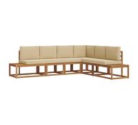 vidaXL Ensemble de Canapés avec coussin 6 Pièce Naturel et Beige