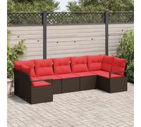 vidaXL Ensemble de Canapés avec coussin 7 pcs Marron polyrotin