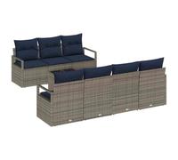 vidaXL Ensemble de Canapés avec Coussin 8 pcs Gris polyrotin, Canapé de Jardin Chic, Collection de Salon extérieure Moderne, Meubles en rotin résistants, assises durables et polyvalentes