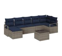vidaXL Ensemble de Canapés avec Coussin 8 pcs Gris polyrotin, Jardin et terrasse, Ensemble Moderne et léger, résistant aux UV, idéal pour l'extérieur
