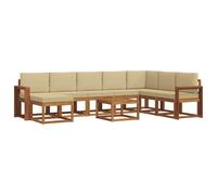 vidaXL Ensemble de Canapés avec coussin 9 pcs Naturel et Beige