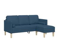 vidaXL Canapé d'angle 3 places Tissu 160 cm Bleu