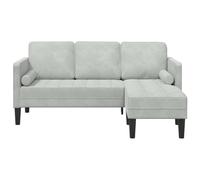 vidaXL Ensemble de Canapés avec Coussin Gris Clair Polyester, Canapé en Velours Moderne pour Salon, rectangulaire, réglable, Design modulaire, sièges Pratiques pour intérieur