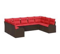 vidaXL Ensemble de Canapés avec Coussin Marron Poly Rattan, Jardin et terrasse, Ensemble Lounge Moderne, Meubles UV-résistants, canapé sectionnel léger, détente sur Le Patio