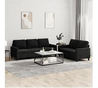 vidaXL Ensemble de canapés 2 pcs avec coussins – Moderne, accoudoirs, velours noir