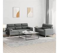 vidaXL Ensemble de canapés 2 pcs 3201617 avec coussins et accoudoirs Moderne Gris G