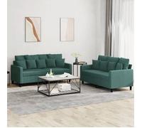 vidaXL Ensemble de Canapés avec Coussins 2 pcs, Canapés avec Accoudoirs et Dossier, Ensemble de Meubles, Mobilier de Salon, 3201702