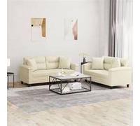 vidaXL Ensemble de Canapés avec Coussins 2 pcs, Canapés avec Accoudoirs et Dossier, Ensemble de Meubles, Mobilier de Salon, 3202373 Beige G