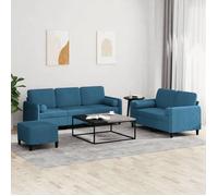 vidaXL Ensemble de Canapés avec Coussins 3 pcs, Canapés avec Accoudoirs, Ensemble de Meubles avec Repose-pieds Salon, 3202053