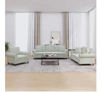 vidaXL Ensemble de canapés 3 pcs avec coussins, velours gris clair