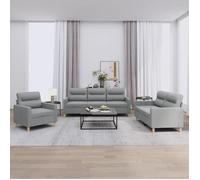 vidaXL Ensemble de Canapés avec Coussins 3 pcs, Canapés avec Accoudoirs, Ensemble de Meubles, Mobilier de Salon, Moderne, 3201536
