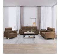 vidaXL Ensemble de Canapés avec Coussins 3 pcs, Canapés avec Accoudoirs, Ensemble de Meubles, Mobilier de Salon, Moderne, 3201555