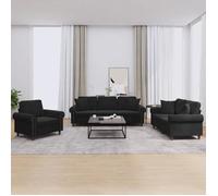 vidaXL Ensemble de Canapés avec Coussins 3 pcs, Canapés avec Accoudoirs, Ensemble de Meubles, Mobilier de Salon, Moderne, 3202195