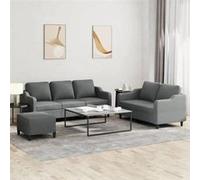 Ensemble de Canapés avec Coussins Sièges Salon Maison 2 pcs Crème Tissu vidaXL