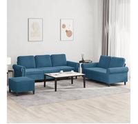vidaXL Ensemble de canapés pour salon 3 pcs en velours gris foncé avec coussins