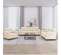 vidaXL Ensemble de Canapés avec Coussins 3 pcs, Canapés avec Accoudoirs et Dossier, Ensemble de Meubles, Mobilier de Salon, 3202295