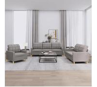 vidaXL Ensemble de Canapés avec Coussins 3 pcs Canapés avec Accoudoirs et Dossier Ensemble de Meubles Mobilier de Salon 3201249