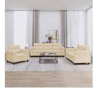 vidaXL Ensemble de Canapés avec Coussins 3 pcs, Canapés avec Accoudoirs et Dossier, Ensemble de Meubles, Mobilier de Salon, 3202294