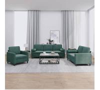 Ensemble de Canapés avec Coussins Sièges Salon 4 pcs Gris Foncé Velours vidaXL