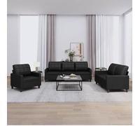 vidaXL Ensemble de Canapés avec Coussins 3 pcs, Canapés avec Accoudoirs et Dossier, Ensemble de Meubles, Mobilier de Salle 3201338