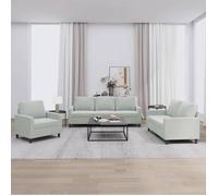 vidaXL Ensemble de canapés 3201476 – 3 pièces, accoudoirs rembourrés, coussins – Velours gris clair