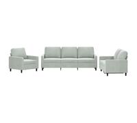 vidaXL Ensemble de canapés 3 pcs avec coussins Gris clair Velours 3201476