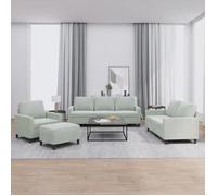 Ensemble de Canapés avec Coussins Sièges Salon 3 pcs Gris Clair Velours vidaXL