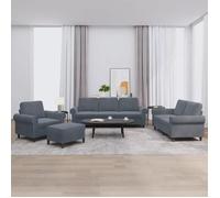 vidaXL Ensemble de Canapés avec Coussins 4 pcs, Canapés avec Accoudoirs, Ensemble de Meubles avec Repose-pieds Salon, 3202181