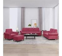 vidaXL Ensemble de canapés 4 pcs avec coussins Rouge bordeaux Velours