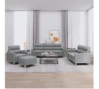 vidaXL Ensemble de canapés 4 pièces 3201544 – avec coussins, accoudoirs et repose-pieds pour salon