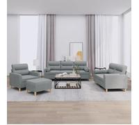 vidaXL Ensemble de Canapés avec Coussins 4 pcs, Canapés avec Accoudoirs, Ensemble de Meubles avec Repose-pieds Salon, 3201560