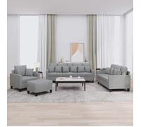 vidaXL Ensemble de Canapés avec Coussins 4 pcs, Canapés avec Accoudoirs, Ensemble de Meubles avec Repose-pieds Salon, 3201640