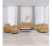 Ensemble de canapés 4 pcs avec coussins marron velours Multicolore