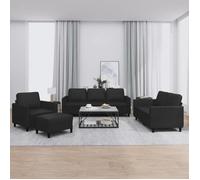 vidaXL Ensemble de Canapés avec Coussins 4 pcs, Canapés avec Accoudoirs et Dossier, Ensemble de Meubles avec Repose-pied 3201745