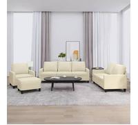 vidaXL Ensemble de Canapés avec Coussins 4 pcs, Canapés avec Accoudoirs et Dossier, Ensemble de Meubles avec Repose-pied 3201404