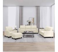 vidaXL Ensemble de Canapés avec Coussins 4 pcs, Canapés avec Accoudoirs et Dossier, Ensemble de Meubles avec Repose-pied 3201344