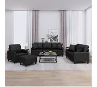 vidaXL Ensemble de Canapés avec Coussins 4 pcs Canapés avec Accoudoirs et Dossier Ensemble de Meubles avec Repose-pied 3201353