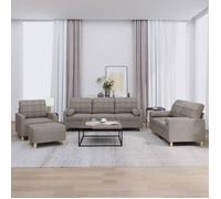 vidaXL Ensemble de Canapés avec Coussins 4 pcs Canapés avec Accoudoirs et Dossier Ensemble de Meubles avec Repose-pied 3201273