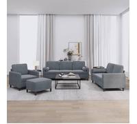 vidaXL Ensemble de canapés 4 pcs avec coussins gris foncé velours