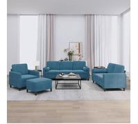 vidaXL Ensemble de canapés 4 pcs 3201973 avec coussins, accoudoirs, dossier et repose-pied