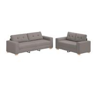 vidaXL Ensemble de Canapés avec Coussins Tissu Taupe
