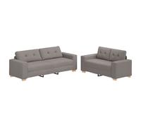 Vidaxl Ensemble De Canapés Avec Coussins Tissu Taupe Gris