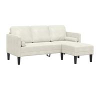 vidaXL Ensemble de Canapés Crème 173 x 131 x 67 cm Velours, Canapé extérieur Tendance, Forme rectangulaire, Assise Confortable, mobilier Patio Durable pour 4 Personnes