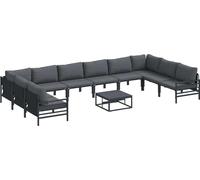 vidaXL Ensemble de canapés de jardin 11 pcs Anthracite Acier