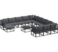 vidaXL Ensemble de canapés de jardin 13 pcs noir aluminium