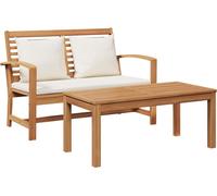 vidaXL Ensemble de canapés de jardin 2 pcs nature teck massif
