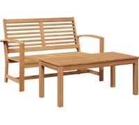 vidaXL Ensemble de canapés de jardin 2 pcs nature teck massif
